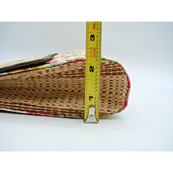 Rattan Floral Hand Bag Removable Crossbody Strap Island Boho Nature Country Vtg - Picture 11 of 12